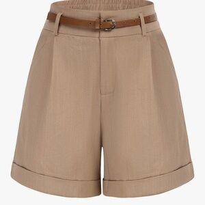 High Waisted Khaki Shorts - Belt NOT Included